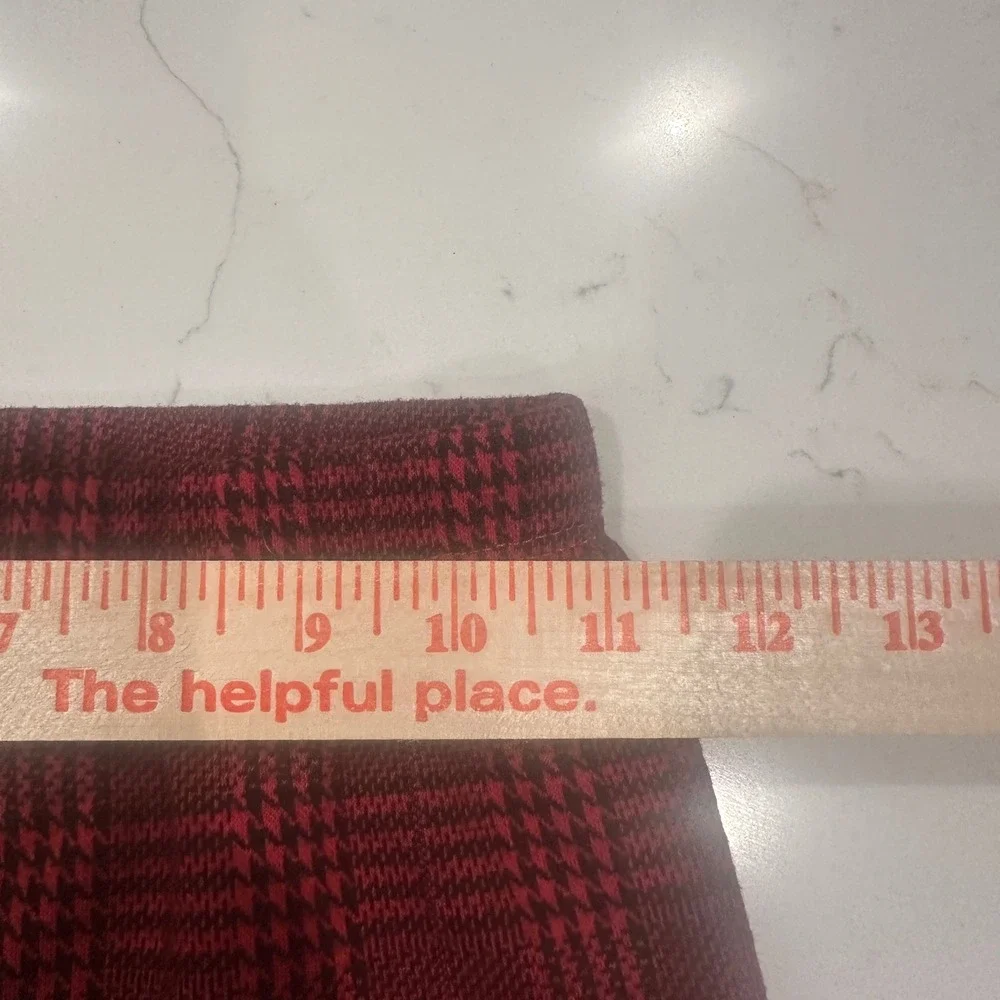 Art Class Girls Red Black Plaid Leggings Size M 7/8 Glen Check Stretch Pants